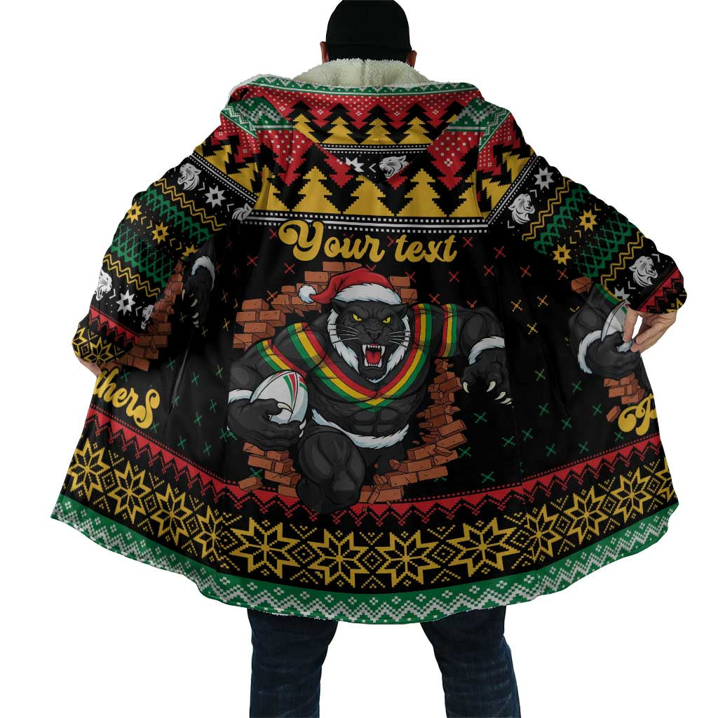 Merry Panther Roar Personalized Cloak Christmas Rugby League Spirit - Aussie Hoodie