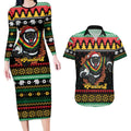 Merry Panther Roar Personalized Couples Matching Long Sleeve Bodycon Dress and Hawaiian Shirt Christmas Rugby League Spirit - Aussie Hoodie