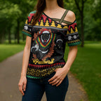 Merry Panther Roar Personalized Cross Shoulder Shirt Christmas Rugby League Spirit - Aussie Hoodie