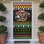 Merry Panther Roar Personalized Door Cover Christmas Rugby League Spirit - Aussie Hoodie