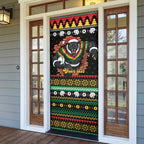 Merry Panther Roar Personalized Door Cover Christmas Rugby League Spirit - Aussie Hoodie