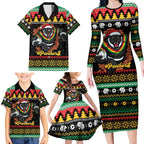 Merry Panther Roar Personalized Family Matching Long Sleeve Bodycon Dress and Hawaiian Shirt Christmas Rugby League Spirit - Aussie Hoodie
