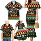 Merry Panther Roar Personalized Family Matching Mermaid Dress and Hawaiian Shirt Christmas Rugby League Spirit - Aussie Hoodie