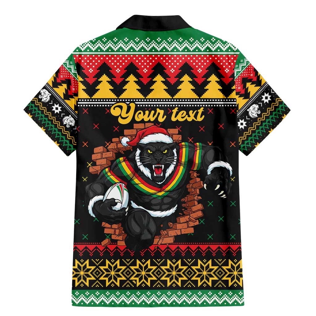 Merry Panther Roar Personalized Family Matching Mermaid Dress and Hawaiian Shirt Christmas Rugby League Spirit - Aussie Hoodie