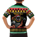 Merry Panther Roar Personalized Family Matching Off Shoulder Maxi Dress and Hawaiian Shirt Christmas Rugby League Spirit - Aussie Hoodie