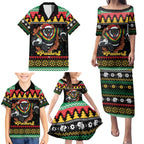 Merry Panther Roar Personalized Family Matching Puletasi and Hawaiian Shirt Christmas Rugby League Spirit - Aussie Hoodie