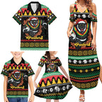 Merry Panther Roar Personalized Family Matching Summer Maxi Dress and Hawaiian Shirt Christmas Rugby League Spirit - Aussie Hoodie