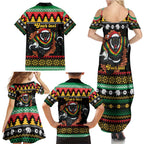 Merry Panther Roar Personalized Family Matching Summer Maxi Dress and Hawaiian Shirt Christmas Rugby League Spirit - Aussie Hoodie