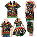Merry Panther Roar Personalized Family Matching Tank Maxi Dress and Hawaiian Shirt Christmas Rugby League Spirit - Aussie Hoodie