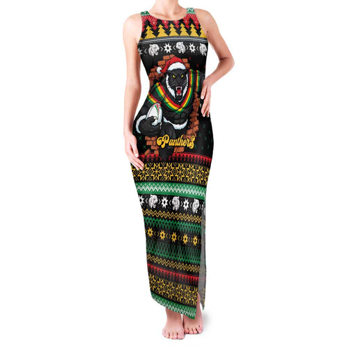 Merry Panther Roar Personalized Family Matching Tank Maxi Dress and Hawaiian Shirt Christmas Rugby League Spirit - Aussie Hoodie