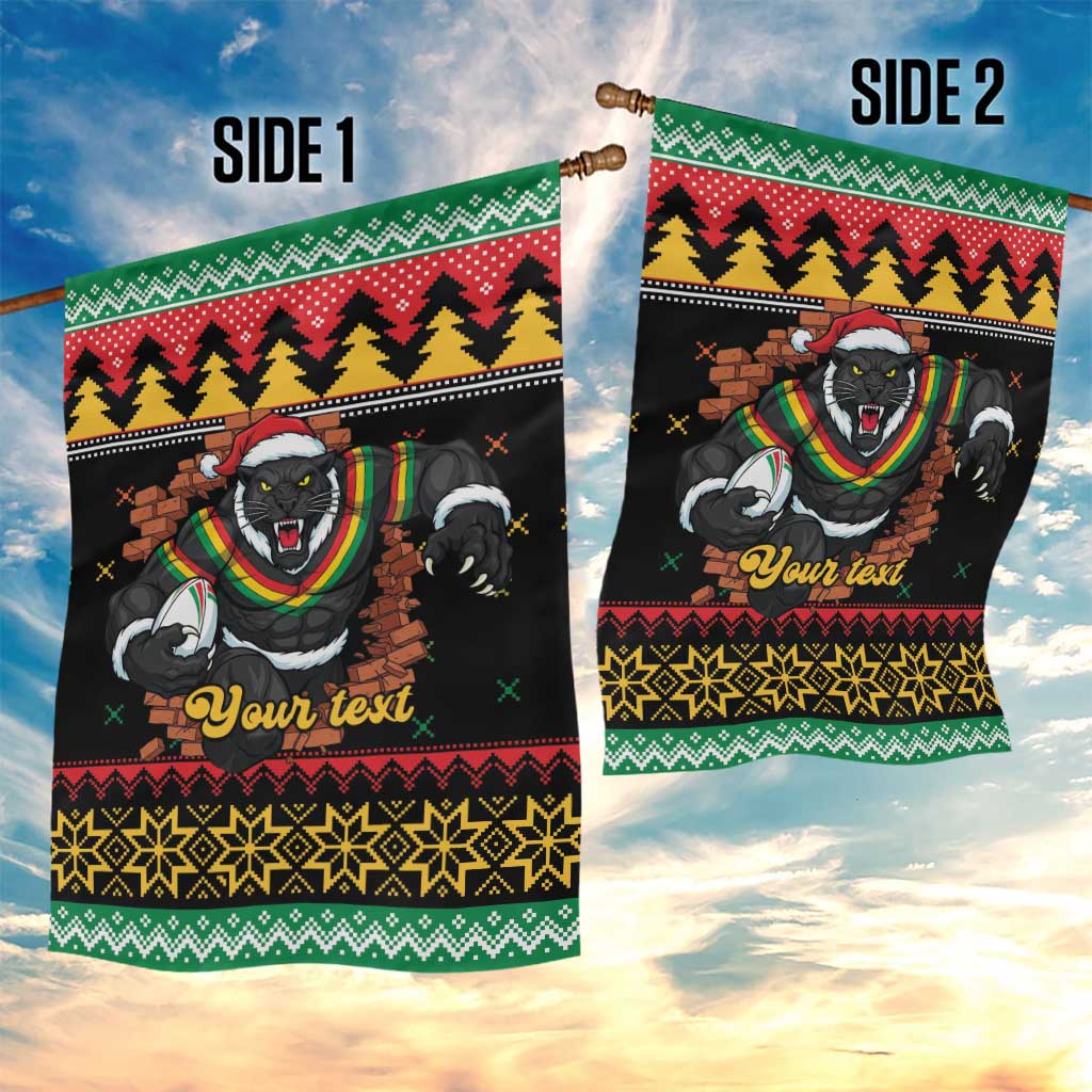 Merry Panther Roar Personalized Garden Flag Christmas Rugby League Spirit - Aussie Hoodie