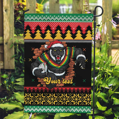 Merry Panther Roar Personalized Garden Flag Christmas Rugby League Spirit - Aussie Hoodie