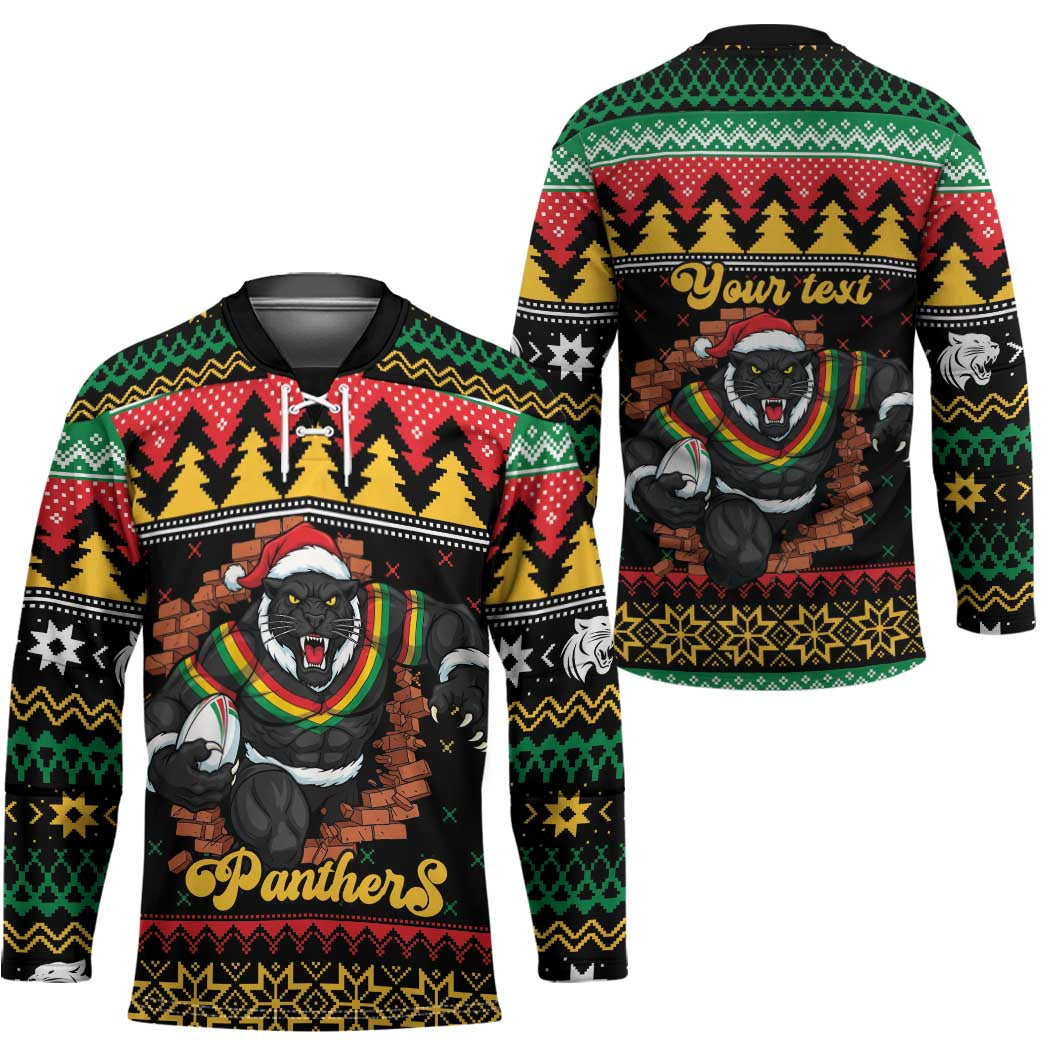 Merry Panther Roar Personalized Hockey Jersey Christmas Rugby League Spirit - Aussie Hoodie