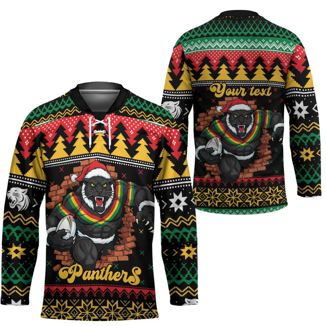 Merry Panther Roar Personalized Hockey Jersey Christmas Rugby League Spirit - Aussie Hoodie