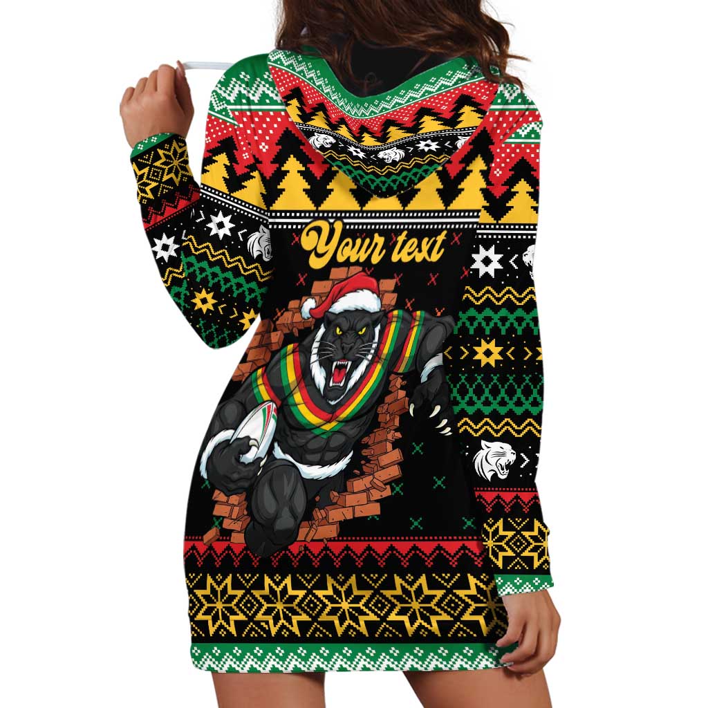 Merry Panther Roar Personalized Hoodie Dress Christmas Rugby League Spirit - Aussie Hoodie