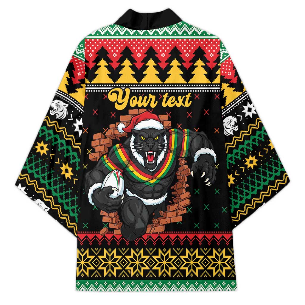 Merry Panther Roar Personalized Kimono Christmas Rugby League Spirit - Aussie Hoodie