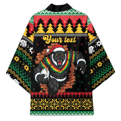 Merry Panther Roar Personalized Kimono Christmas Rugby League Spirit - Aussie Hoodie