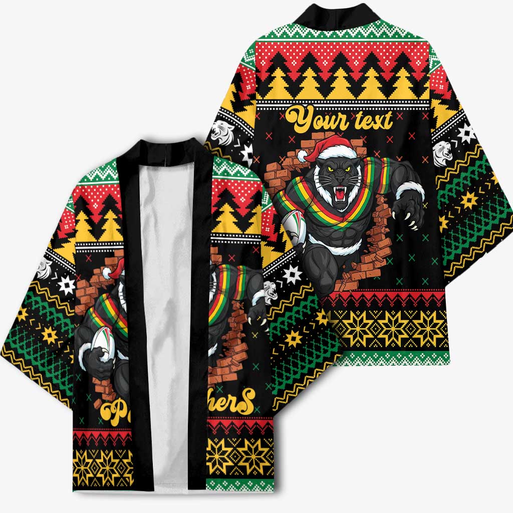 Merry Panther Roar Personalized Kimono Christmas Rugby League Spirit - Aussie Hoodie