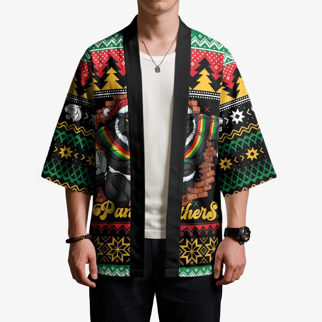 Merry Panther Roar Personalized Kimono Christmas Rugby League Spirit - Aussie Hoodie