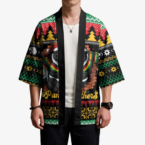Merry Panther Roar Personalized Kimono Christmas Rugby League Spirit - Aussie Hoodie