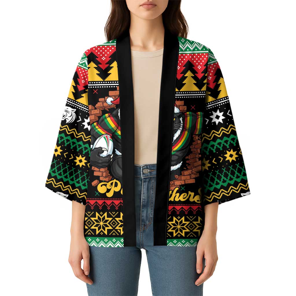 Merry Panther Roar Personalized Kimono Christmas Rugby League Spirit - Aussie Hoodie