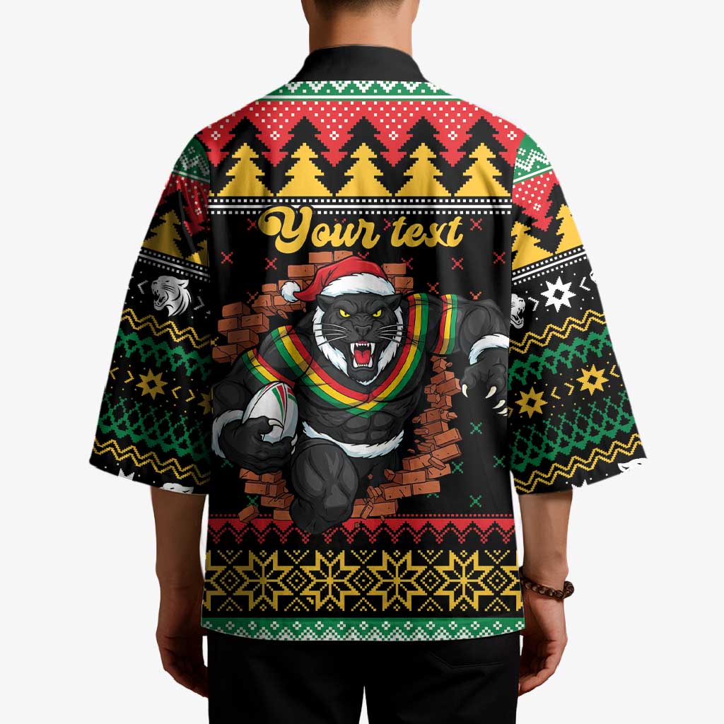 Merry Panther Roar Personalized Kimono Christmas Rugby League Spirit - Aussie Hoodie