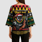 Merry Panther Roar Personalized Kimono Sleeve Blouse Christmas Rugby League Spirit - Aussie Hoodie