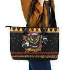 Merry Panther Roar Personalized Leather Tote Bag Christmas Rugby League Spirit - Aussie Hoodie