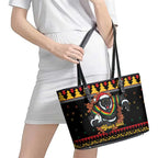Merry Panther Roar Personalized Leather Tote Bag Christmas Rugby League Spirit - Aussie Hoodie