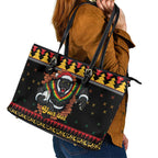 Merry Panther Roar Personalized Leather Tote Bag Christmas Rugby League Spirit - Aussie Hoodie