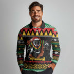 Merry Panther Roar Personalized Long Sleeve Polo Shirt Christmas Rugby League Spirit - Aussie Hoodie