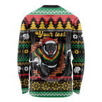 Merry Panther Roar Personalized Long Sleeve Shirt Christmas Rugby League Spirit - Aussie Hoodie