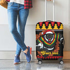 Merry Panther Roar Personalized Luggage Cover Christmas Rugby League Spirit - Aussie Hoodie
