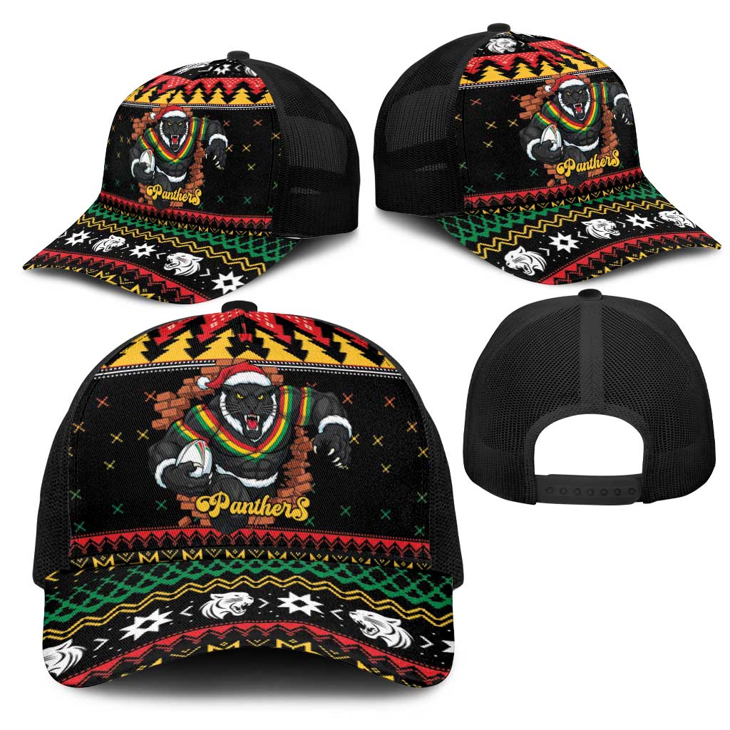 Merry Panther Roar Mesh Trucker Cap Christmas Rugby League Spirit - Aussie Hoodie