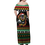 Merry Panther Roar Personalized Off Shoulder Maxi Dress Christmas Rugby League Spirit - Aussie Hoodie