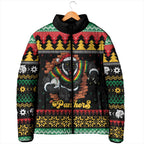 Merry Panther Roar Personalized Padded Jacket Christmas Rugby League Spirit - Aussie Hoodie