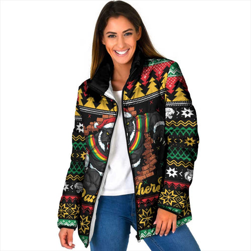 Merry Panther Roar Personalized Padded Jacket Christmas Rugby League Spirit - Aussie Hoodie