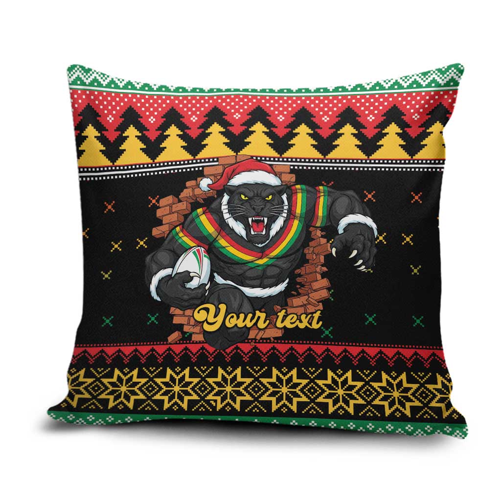 Merry Panther Roar Personalized Pillow Cover Christmas Rugby League Spirit - Aussie Hoodie