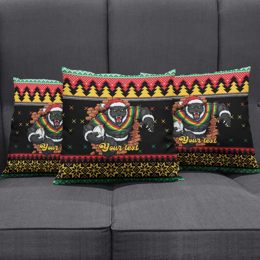 Merry Panther Roar Personalized Pillow Cover Christmas Rugby League Spirit - Aussie Hoodie