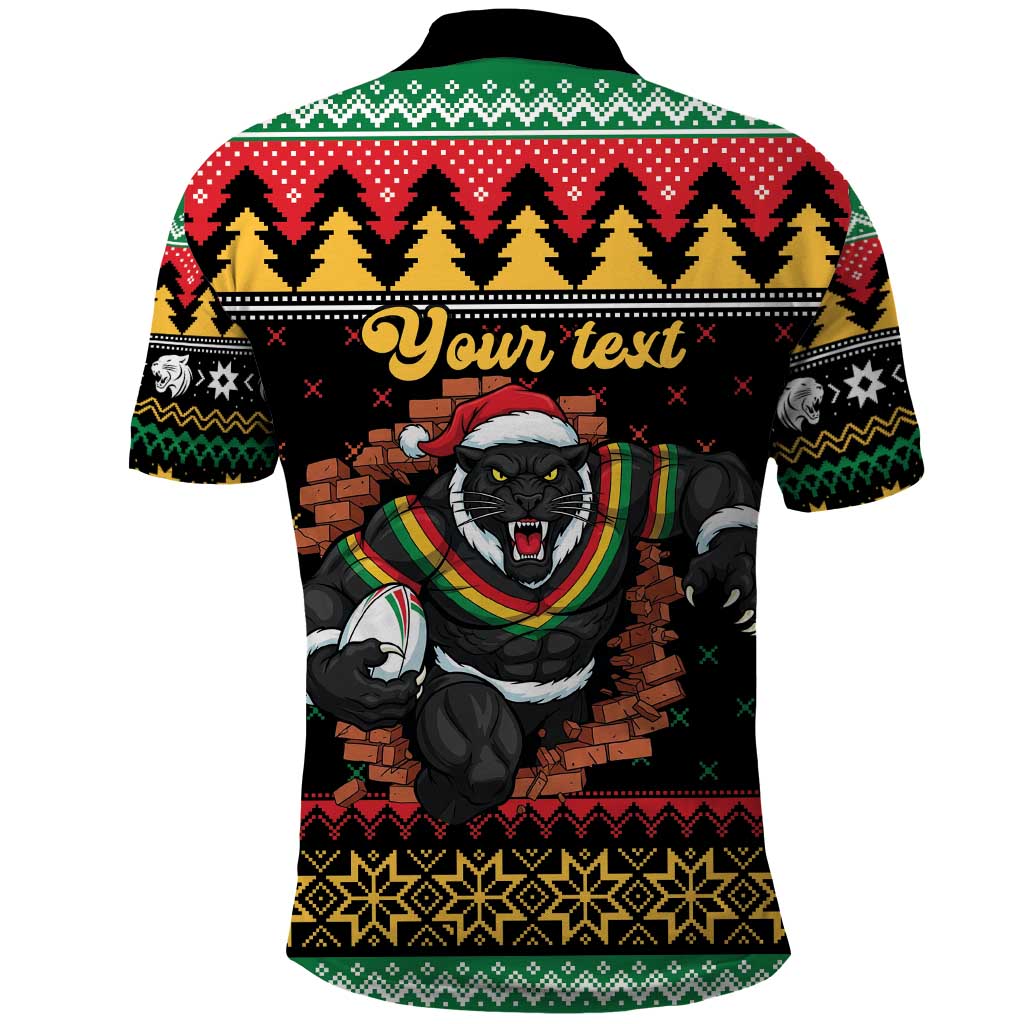 Merry Panther Roar Personalized Polo Shirt Christmas Rugby League Spirit - Aussie Hoodie