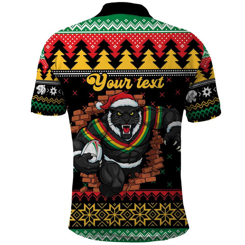 Merry Panther Roar Personalized Polo Shirt Christmas Rugby League Spirit - Aussie Hoodie