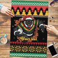Merry Panther Roar Personalized Puzzle Christmas Rugby League Spirit - Aussie Hoodie