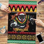 Merry Panther Roar Personalized Puzzle Christmas Rugby League Spirit - Aussie Hoodie