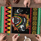 Merry Panther Roar Personalized Puzzle Christmas Rugby League Spirit - Aussie Hoodie