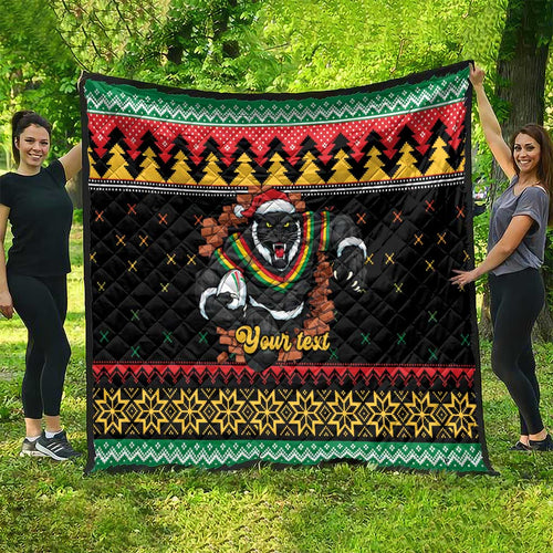 Merry Panther Roar Personalized Quilt Christmas Rugby League Spirit - Aussie Hoodie