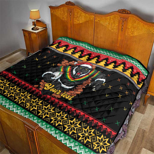 Merry Panther Roar Personalized Quilt Christmas Rugby League Spirit - Aussie Hoodie