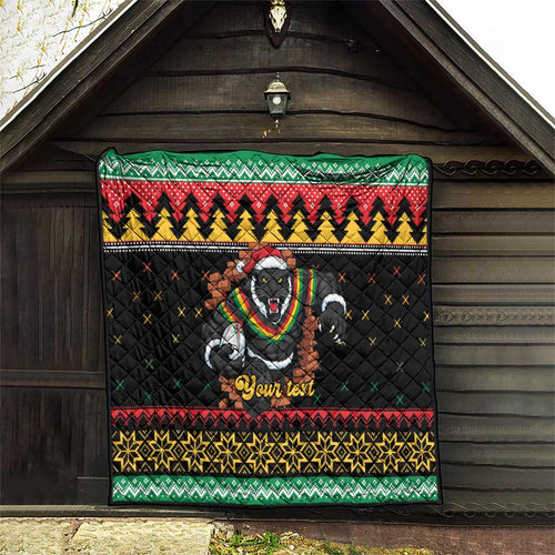 Merry Panther Roar Personalized Quilt Christmas Rugby League Spirit - Aussie Hoodie