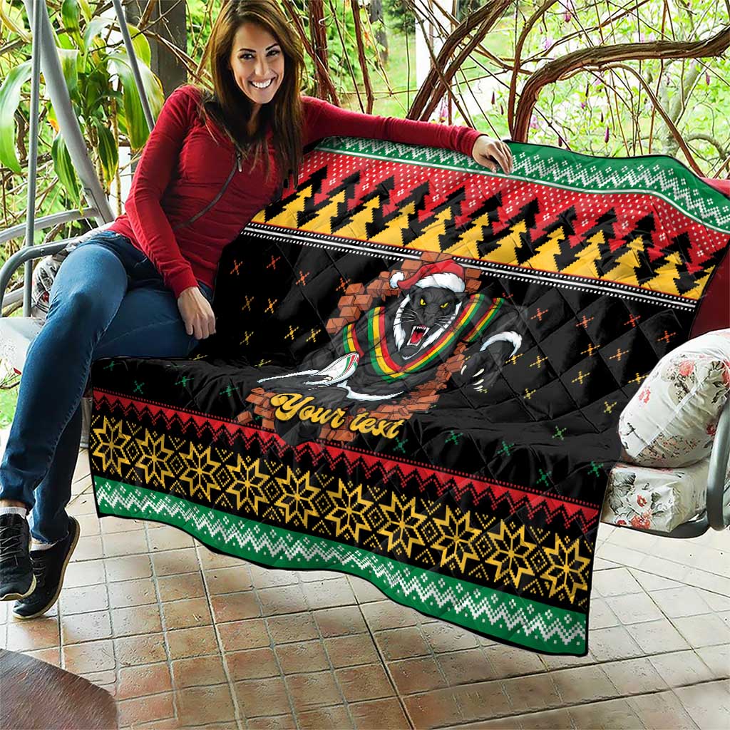 Merry Panther Roar Personalized Quilt Christmas Rugby League Spirit - Aussie Hoodie