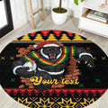 Merry Panther Roar Personalized Round Carpet Christmas Rugby League Spirit - Aussie Hoodie