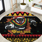 Merry Panther Roar Personalized Round Carpet Christmas Rugby League Spirit - Aussie Hoodie
